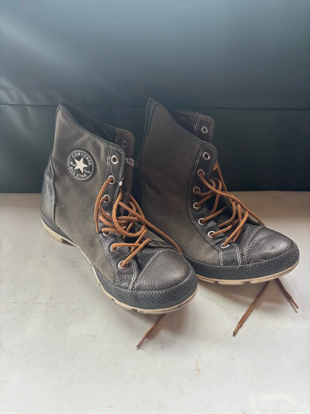 Vtg Converse Leather All Star Sneaker Boot Chuck Taylor Hi-Top US Size 12 Men's